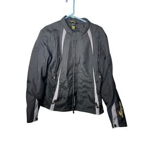 Scorpion Exo Motorcycle Jacket Womens Size L Black water resistant shoulder pads